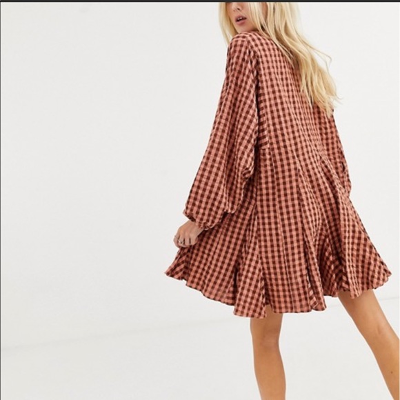 ❄️ASOS design trapeze seersucker mini dress - Picture 3 of 8